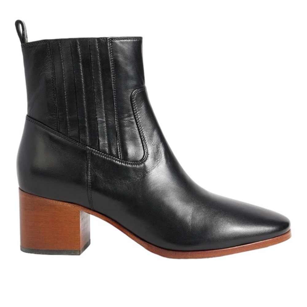 NWT Frame Le Rue Black Leather Ankle Bootie EU 39 / US 8 8.5 Mid Heel $448